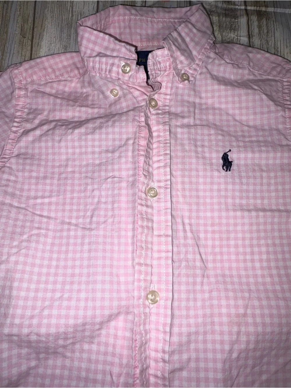 Ralph Lauren Pink Gingham Button-Down Shirt